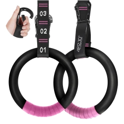 Inele de gimnastică ABS negru și roz