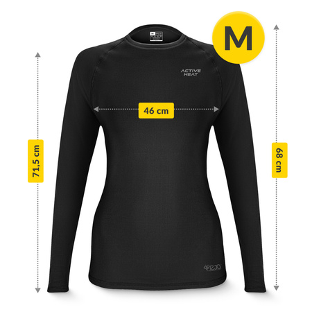 Tricou termic unisex cu mâneci lungi – negru, mărime M