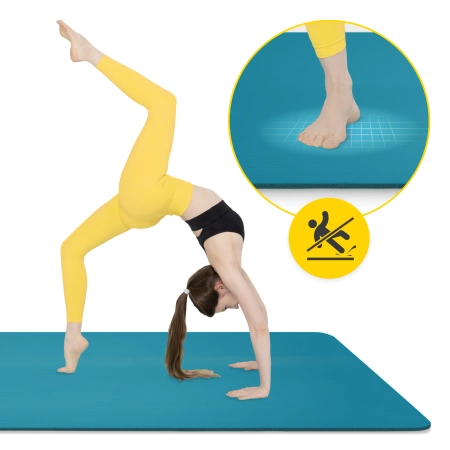 Saltea pentru fitness și yoga NBR 190 × 100 × 1,5 cm albastră