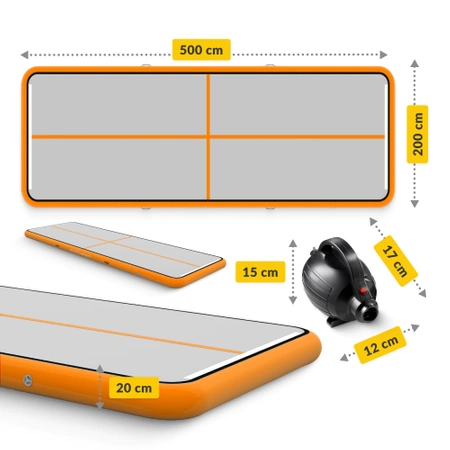 Pistă acrobatică AIR MAT 5 x 2 x 0,2 m