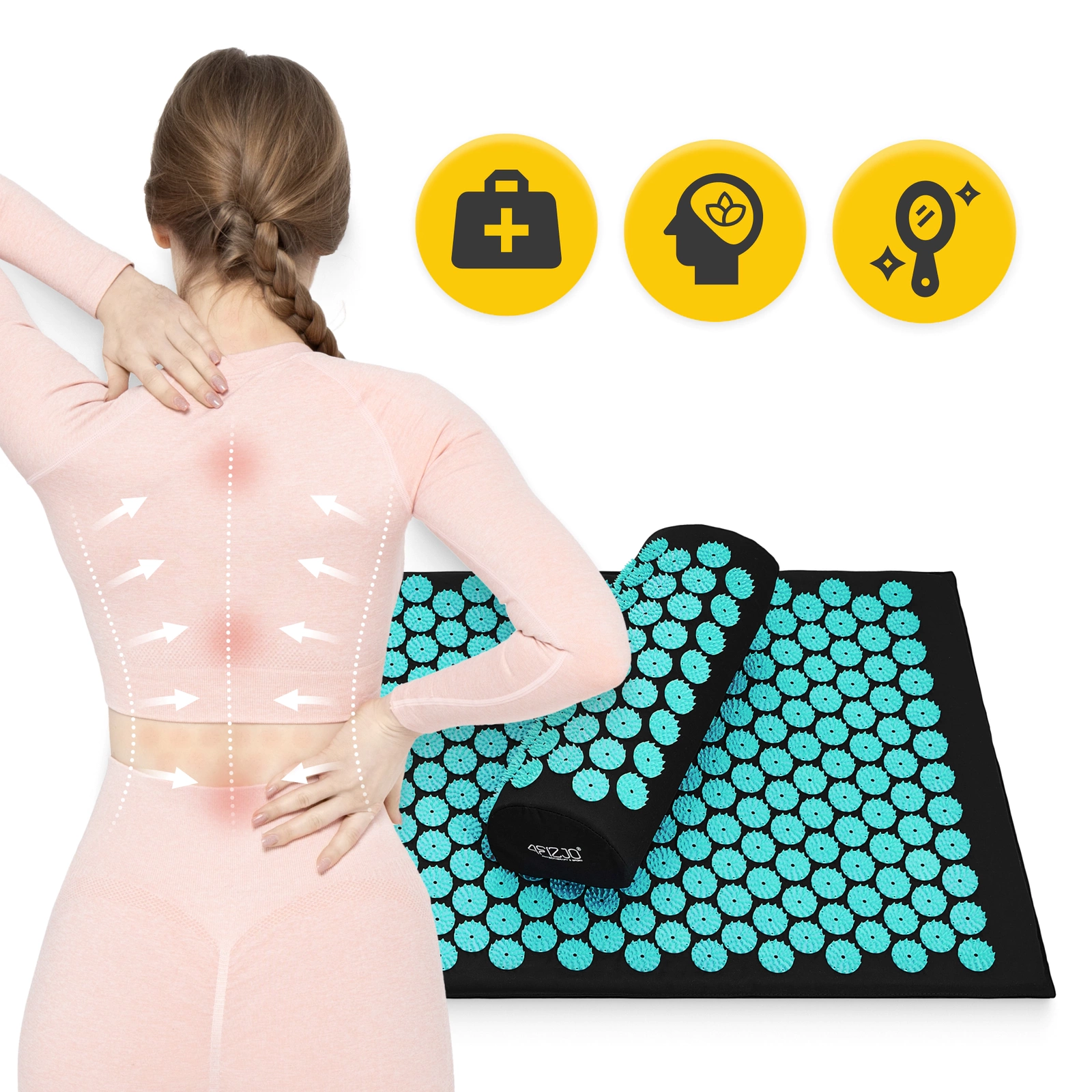 Saltea de acupunctură cu pernă clasică