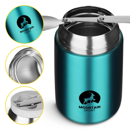 Termos pentru prânz din oțel inoxidabil 720 ml acvamarin