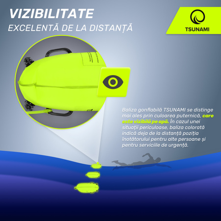 Geamandură de înot, gonflabilă + buzunar uscat 2 în 1 TSUNAMI