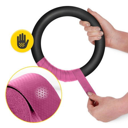 Inele de gimnastică ABS negru și roz