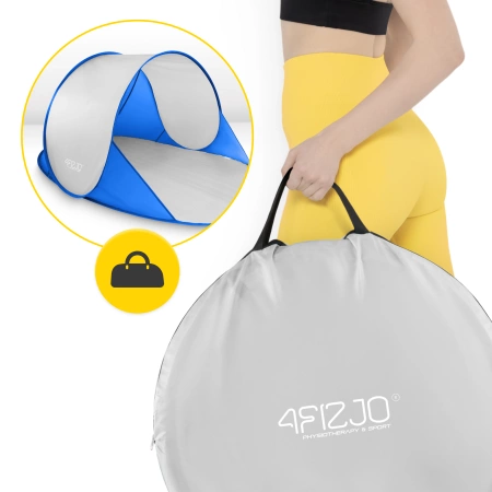 Cort de plajă cu auto-deschidere, albastru-gri