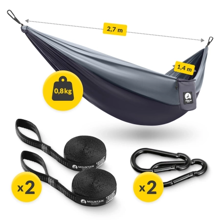 Hamac de călătorie pentru o persoană Mountain Goat gri-grafit