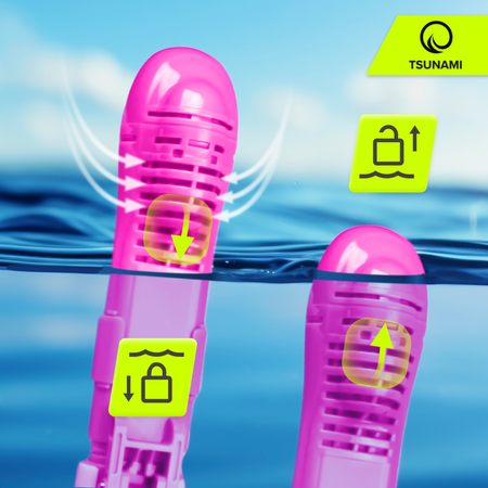 Mască de scufundare pentru copii TSUNAMI SHARK roz