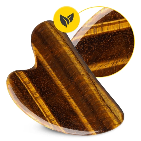 Piatra clasică Gua Sha din cuarț natural Tiger Eye