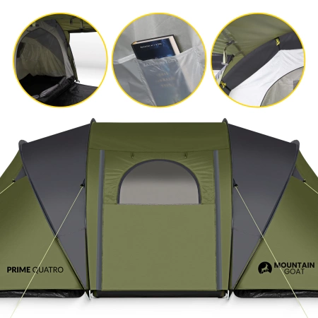 Cort turistic PRIME QUATRO MOUNTAIN GOAT kaki