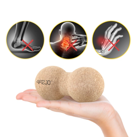 Minge dublă de masaj din plută 6,5 cm