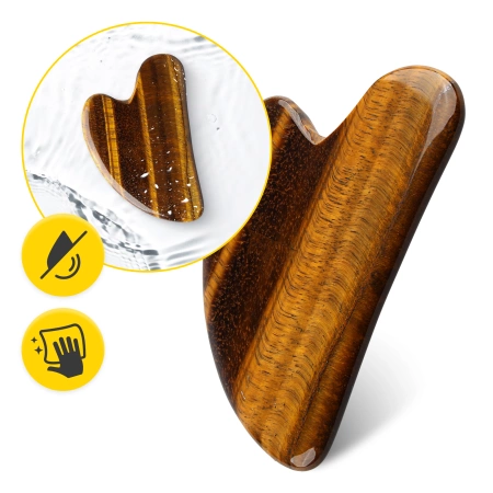 Piatra clasică Gua Sha din cuarț natural Tiger Eye