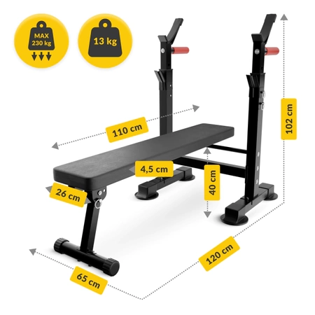 Bancă cu suport pentru bară PRO+