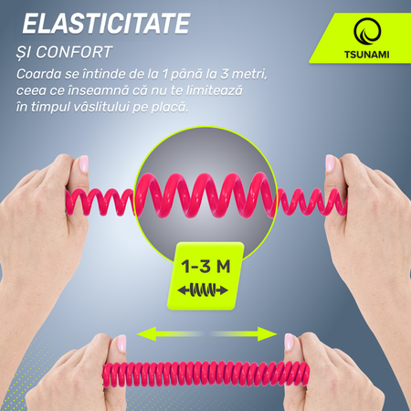 Cablu de siguranță pentru placa SUP TSUNAMI roz