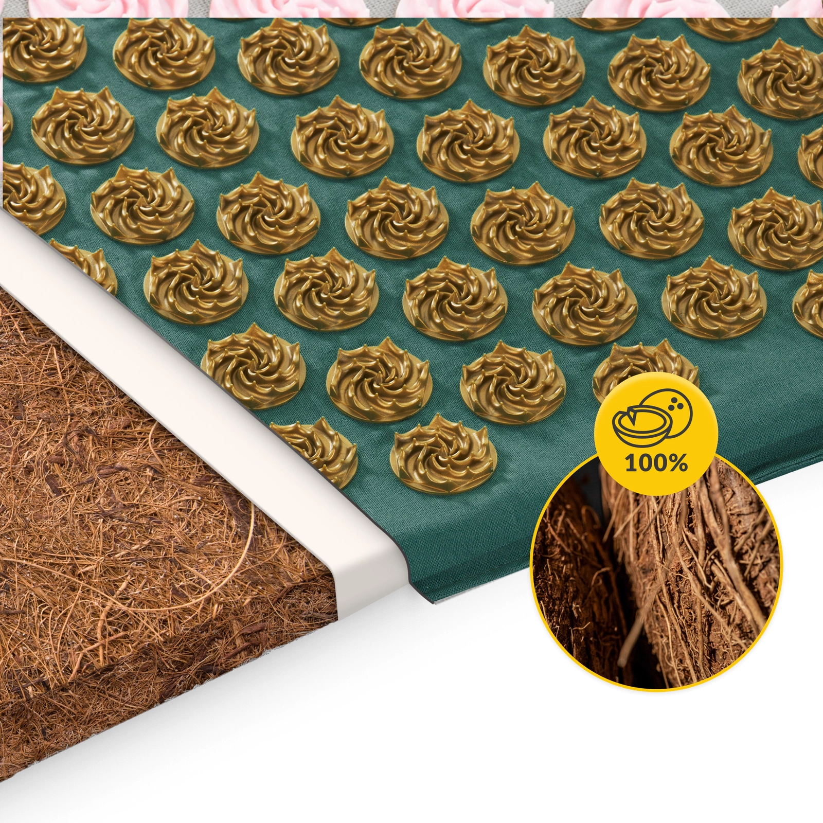  ECO Saltea de acupresură cu coji de hrișcă și nucă de cocos
