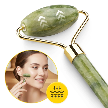 Roller facial natural din jad verde