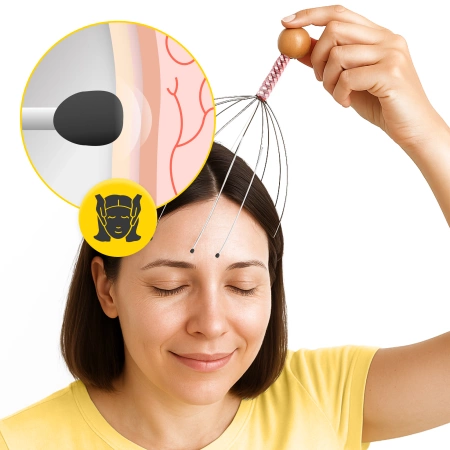 Masajor ayurvedic pentru pielea scalpului