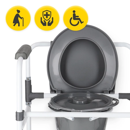 Scaun sanitar pentru toaletă 3 în 1 cu reglare a înălțimii