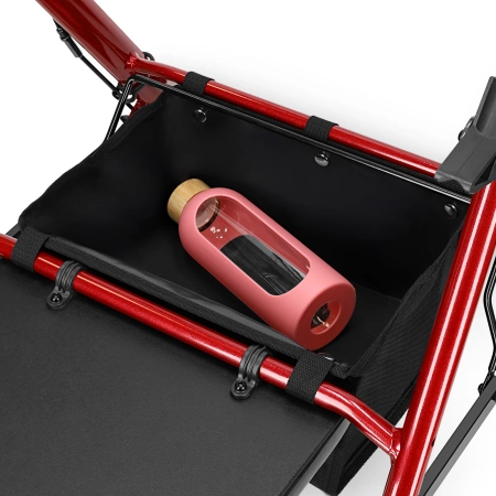 Cărucior cu patru roți cu scaun și geantă roșu