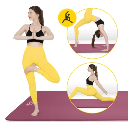 Saltea pentru fitness și yoga NBR 190 × 100 × 1,5 cm, bordó