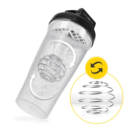 Shaker sportiv PRO pentru suplimente cu sac din plasă 650 ml
