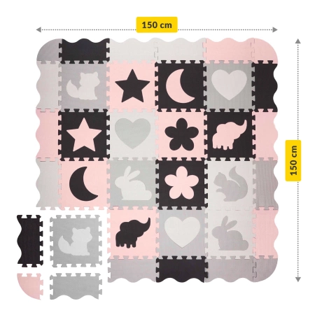 Set de puzzle din spumă 150x150 - „Animale”