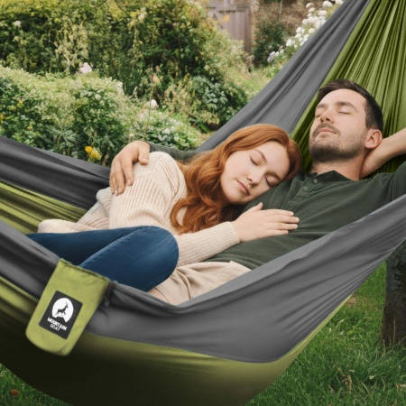Hamac de călătorie pentru două persoane Mountain Goat gri-verde