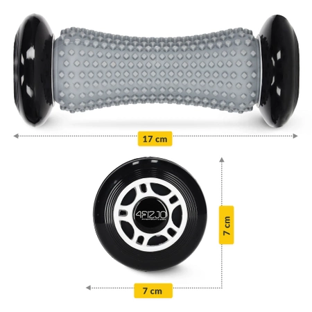 Rolă de masaj SPIKE ROLLER cu proeminențe, gri