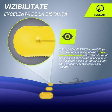 Baliză gonflabilă pentru înot TSUNAMI galben