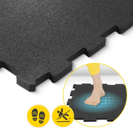 Covoraș de protecție din cauciuc pentru podea, 4 bucăți, 48,5 x 48,5 x 2 cm