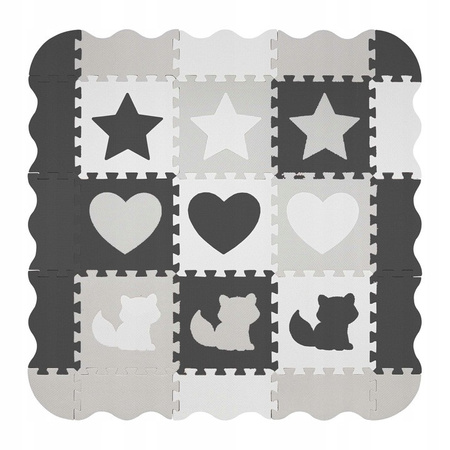 Covor puzzle educațional pentru copii 120 x 120 cm gri