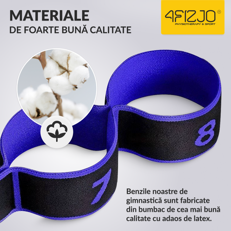 Bandă de întindere gimnazială 90 cm violet