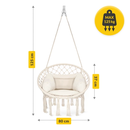 Leagăn de grădină BOHO cu pernă Bej