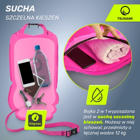 Geamandură de înot, gonflabilă + buzunar uscat 2 în 1 TSUNAMI