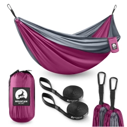 Hamac de călătorie pentru două persoane Mountain Goat gri-roz