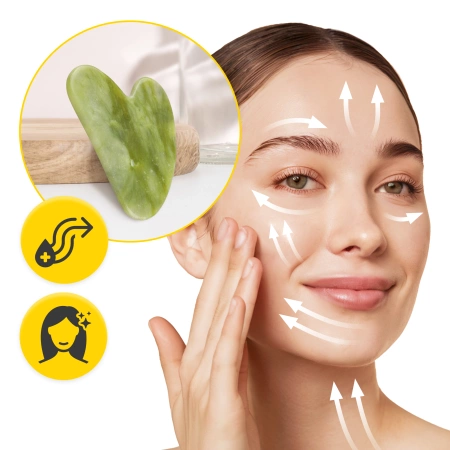Piatra clasică Gua Sha din jad verde natural