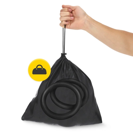 Inele de gimnastică pentru tracțiuni cu ABS, negru și galben