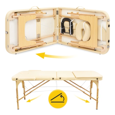 Masă de masaj din lemn cu blat reglabil, 60 cm