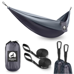 Hamac de călătorie pentru o persoană Mountain Goat gri-grafit