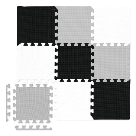 Covor puzzle educațional pentru copii 90 x 90 cm gri