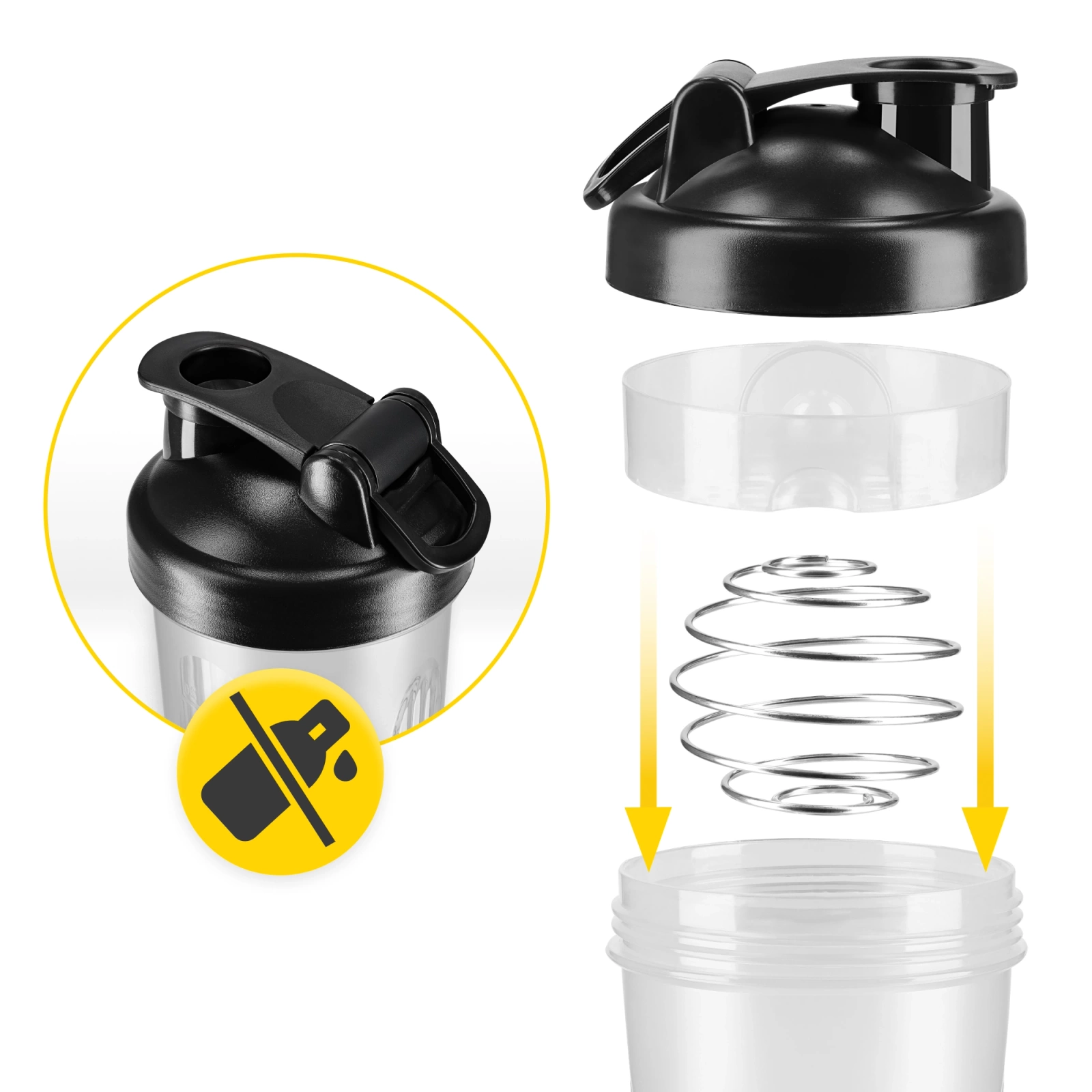 Shaker sportowy PRO 650 ml z siatką 4FIZJO