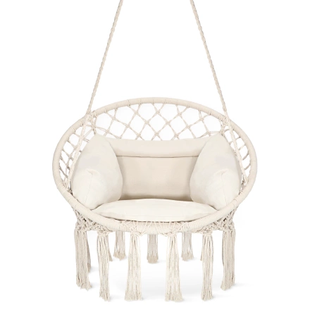 Leagăn de grădină BOHO cu pernă Bej