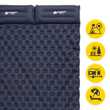 Saltea gonflabilă pentru două persoane, auto-umflabilă, pentru drumeții MOUNTAIN GOAT