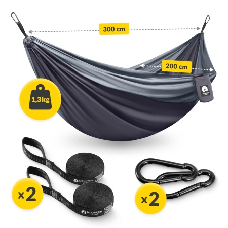 Hamac de călătorie pentru două persoane Mountain Goat gri-grafit