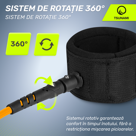 Cablu de siguranță pentru placa SUP TSUNAMI portocaliu