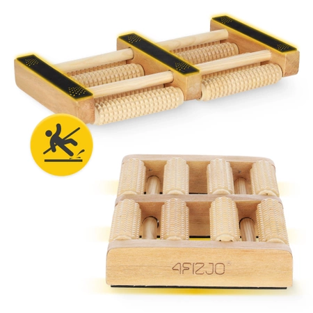 Masajer pentru picioare din lemn cu rolă dublă roller