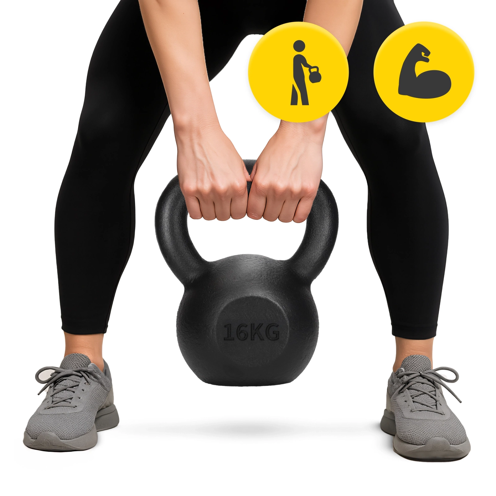 Kettlebell greutate din fontă de 16 kg