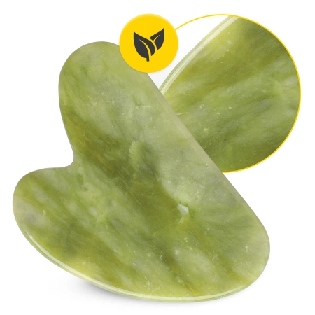 Piatra clasică Gua Sha din jad verde natural