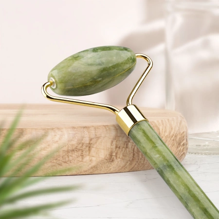 Roller facial natural din jad verde