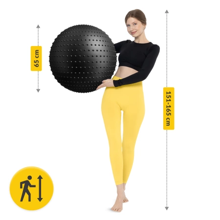 Minge de reabilitare cu vârfuri 65 cm