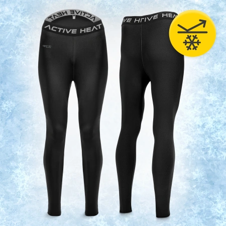 Lenjerie termică unisex – set negru compus dintr-un tricou și pantaloni, mărimea S